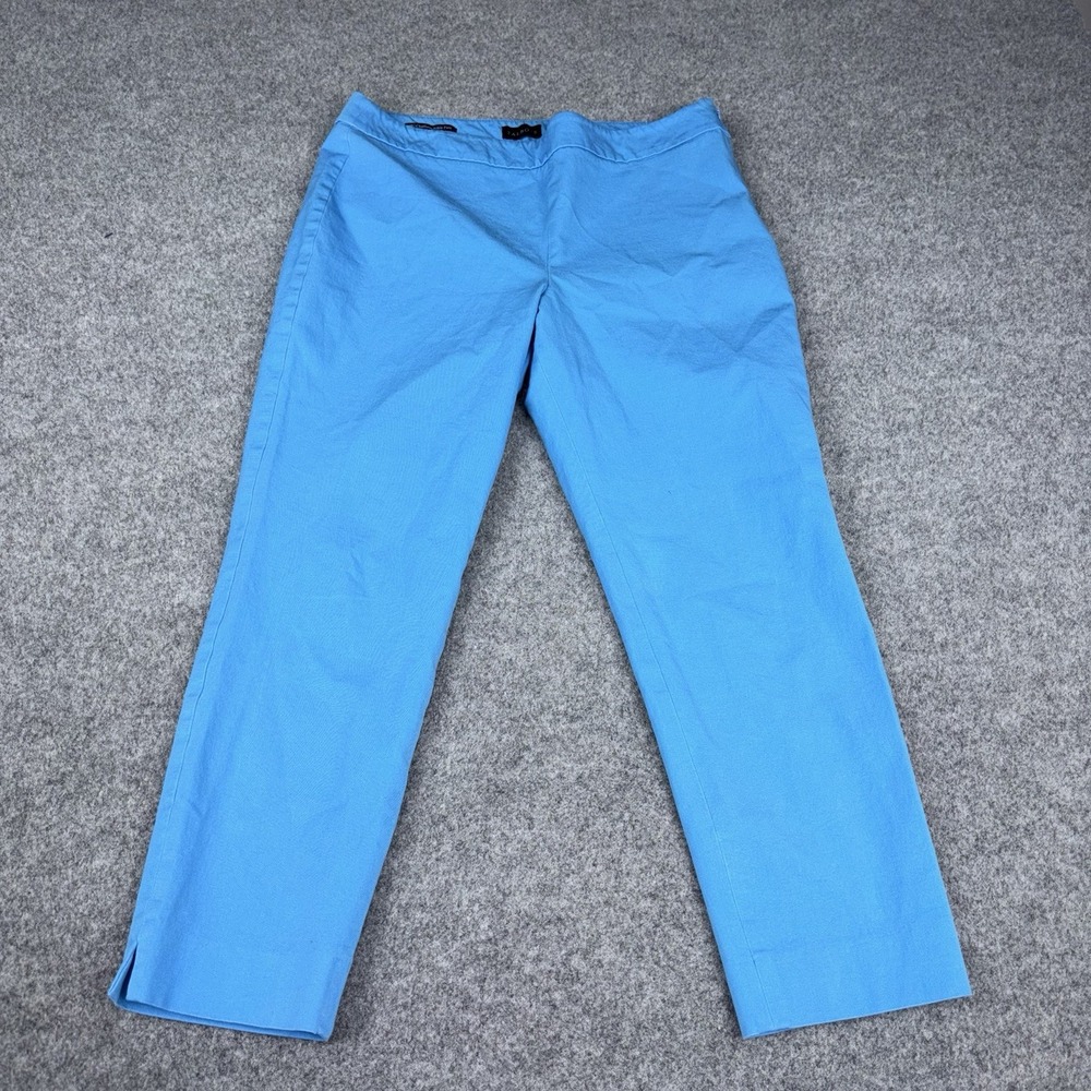 Talbots Chatham Ankle Pants Women's 12P Blue Straight‎ Stretch Career Casual EUC